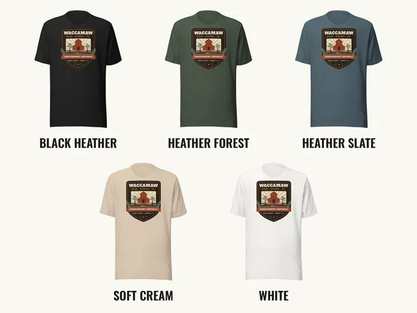 Independent Republic front logo on five tee colors