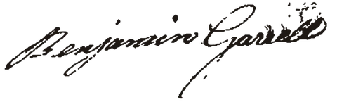 Handwritten 1779 signature of Capt. Benjamin Garrell